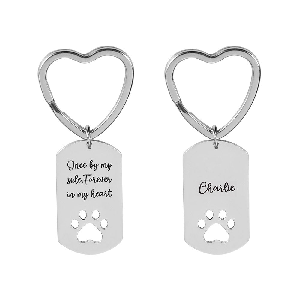 Custom Dog Tag Paw Keychain