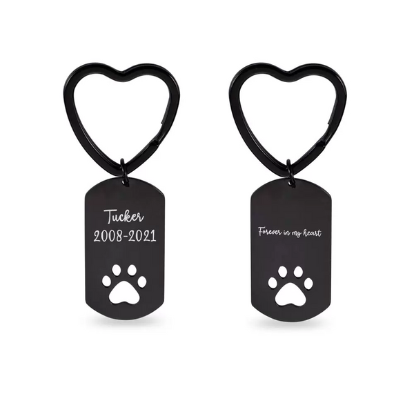 Custom Dog Tag Paw Keychain