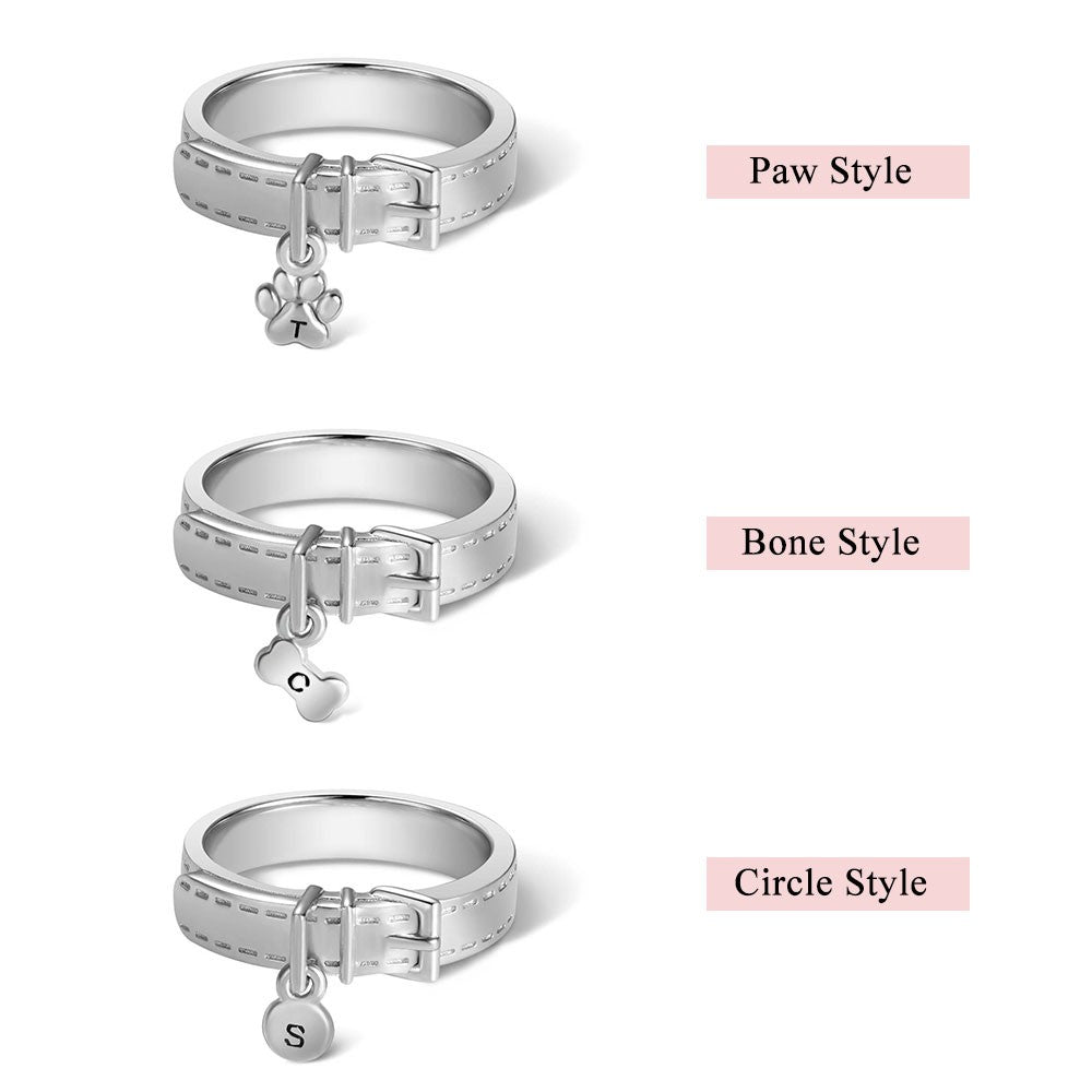 Personalized Pet Collar Ring/Sterling Silver 925 Ring