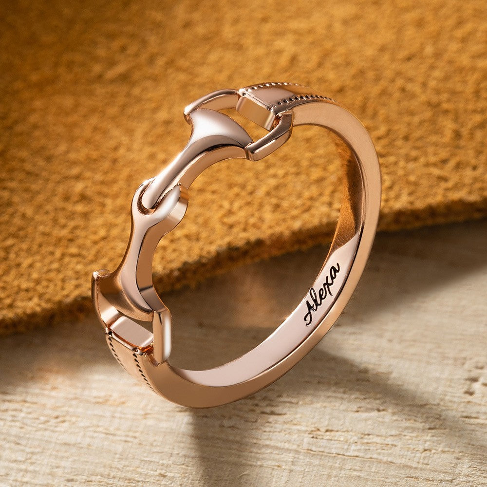 Personalized Snaffle Bit Horse Ring, Sterling Silver Snaffle Bit, Equestrian Jewelry, Horse Ring, Birthday/Christmas Gift for Horse Lovers/Women