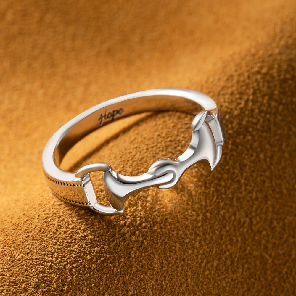 Personalized Snaffle Bit Horse Ring, Sterling Silver Snaffle Bit, Equestrian Jewelry, Horse Ring, Birthday/Christmas Gift for Horse Lovers/Women