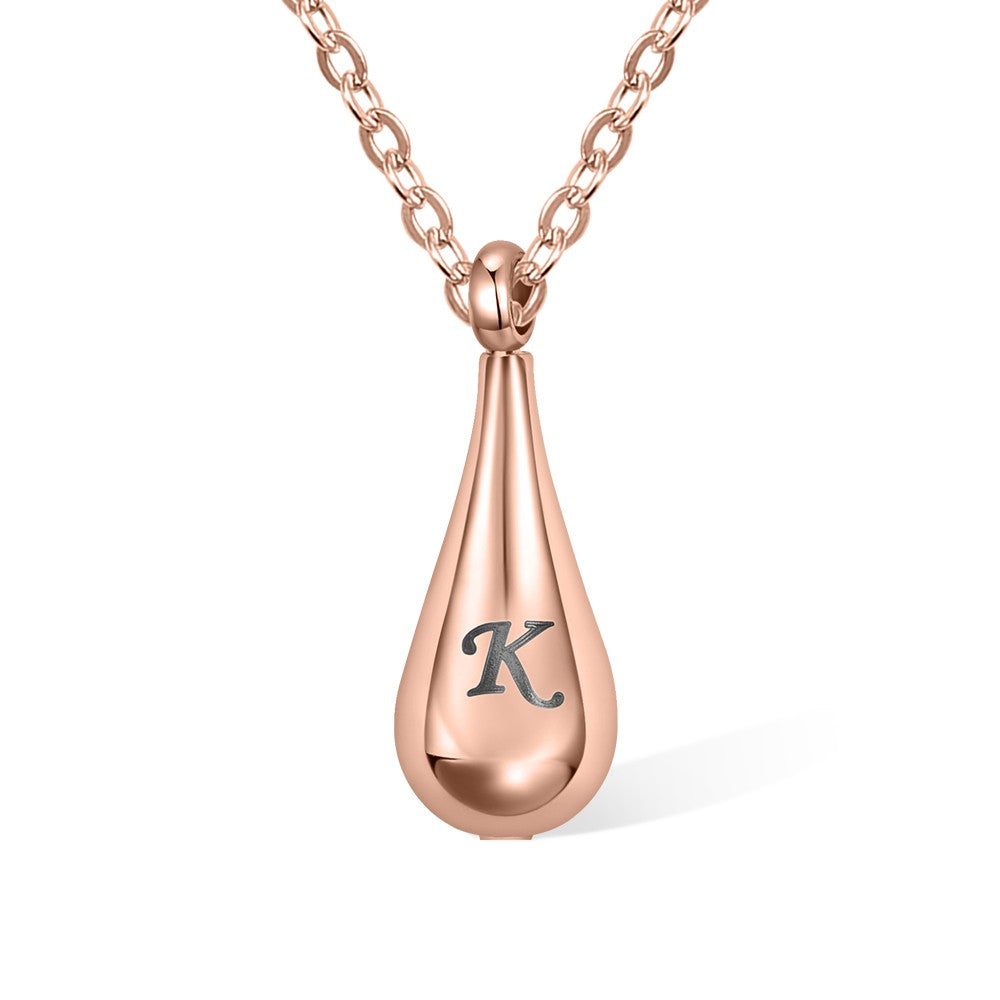 Engraving/Custom Gold Tear Drop Cremation Urn Necklace, Tiny Teardrop Urn Necklace with Name for Ashes of Women/Pet Loss/Baby, Cremation Jewelry Memory Gift