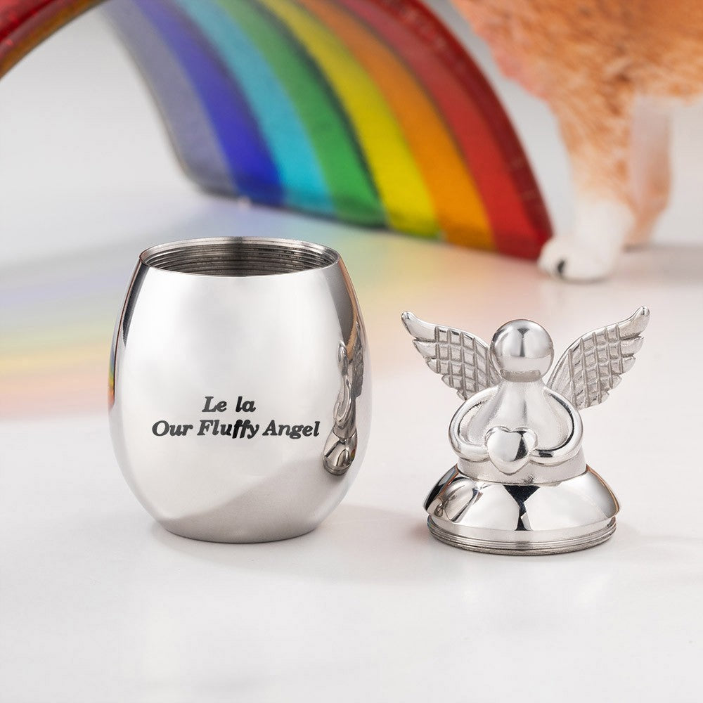 Personalized Angel Heart Pet Ashes Keepsake Urn Engraved Ashes Memory Gift