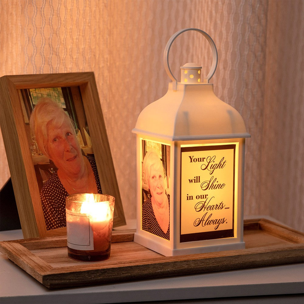 Custom Memorial Lantern with Message and Photo, Pet Memorial Lantern, Loss of Family/Loved Ones, Sympathy Gift, Christmas Gift for Family/Friends