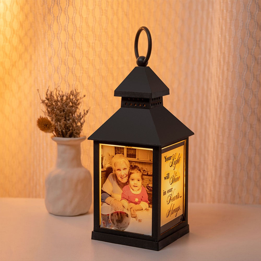 Custom Memorial Lantern with Message and Photo, Pet Memorial Lantern, Loss of Family/Loved Ones, Sympathy Gift, Christmas Gift for Family/Friends