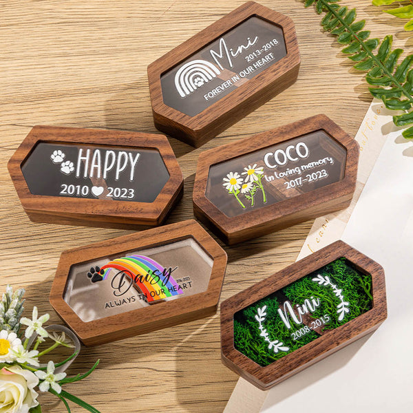 Custom Wooden Pet Fur Keepsake Box, Personalized Pet Fur Keepsake, Pet Memorial Rainbow Bridge, Keepsake Gift, Pet Remembrance, Gifts for Pet Lover (NOT Advisable to List on Etsy)