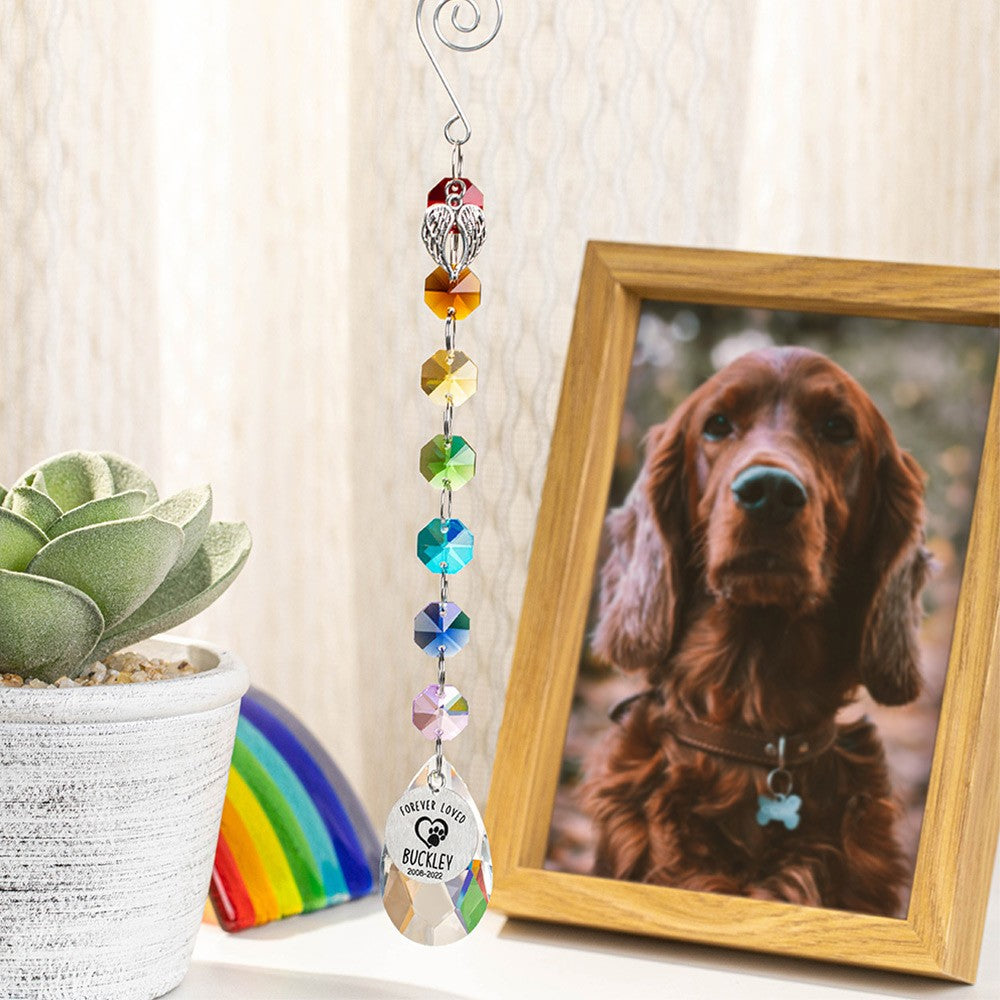 Personalized Pet Loss Suncatcher, Customized Rainbow Bridge Pet, Pet Memorial Gift, Gift for Pet Lover