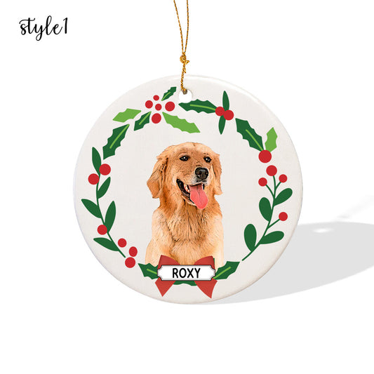 Personalized Christmas Pet Portrait Ornament, Custom Pet Photo Charm, Christmas Hanging Tree Decor, Christmas Gift for Dog Mom/Cat Mom/Pet Lover