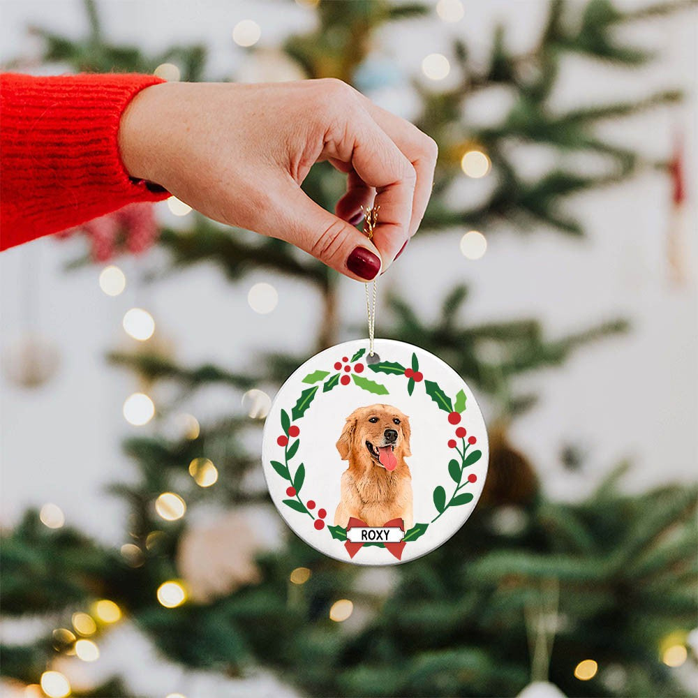 Personalized Christmas Pet Portrait Ornament, Custom Pet Photo Charm, Christmas Hanging Tree Decor, Christmas Gift for Dog Mom/Cat Mom/Pet Lover