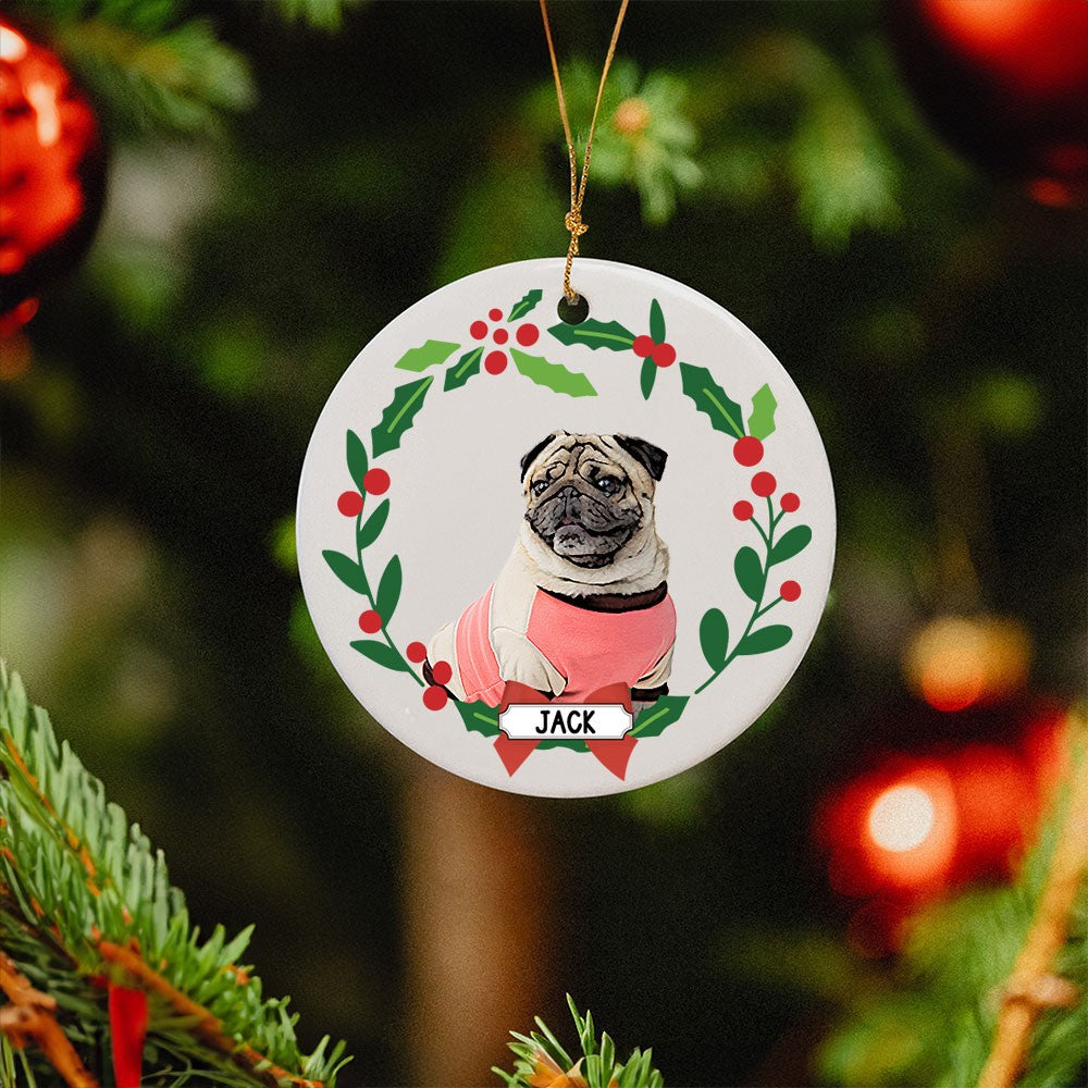 Personalized Christmas Pet Portrait Ornament, Custom Pet Photo Charm, Christmas Hanging Tree Decor, Christmas Gift for Dog Mom/Cat Mom/Pet Lover