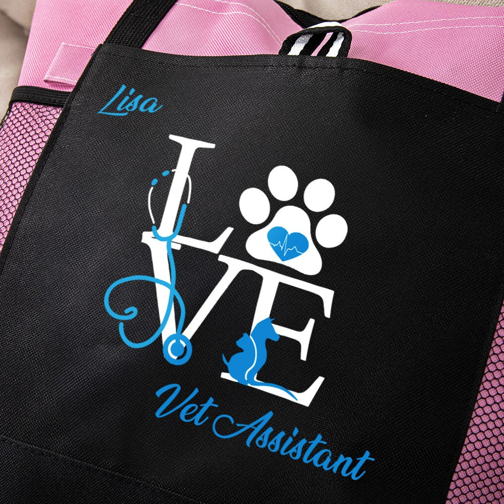 Personalized Veterinary Technician Tote Bag, Customizable Pet Tote Bag for Work, Gift for Vet Tech Week, Dog Tote Bag, Dog Mom Gifts for Women