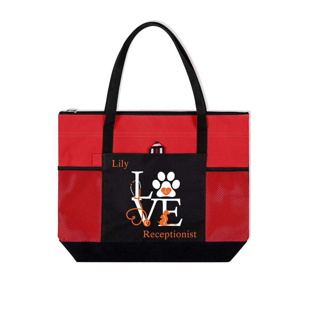 Personalized Veterinary Technician Tote Bag, Customizable Pet Tote Bag for Work, Gift for Vet Tech Week, Dog Tote Bag, Dog Mom Gifts for Women