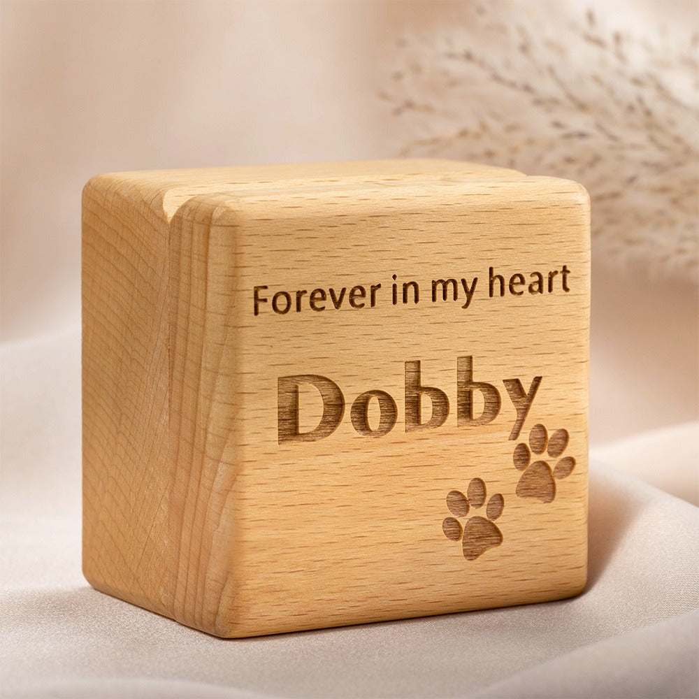 Custom Wooden Pet Ashes Box, Dog Cat Memorial Fur Keepsake, Personalized Pet Ashes Cremation Urn Box, Pet Loss Sympathy Gift for Pet Lover/Owner